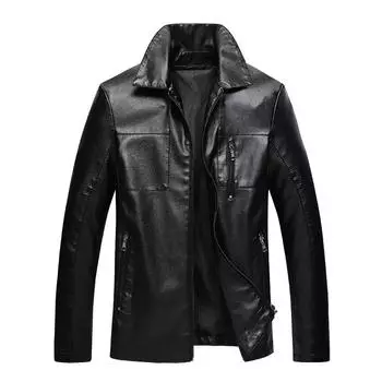 Мужская кожаная повседневная куртка, свободная молодежная красивая мотоциклетная куртка с лацканами M