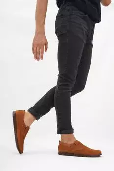 Мужская кожаная повседневная обувь из натуральной кожи желто-коричневого цвета из нубука