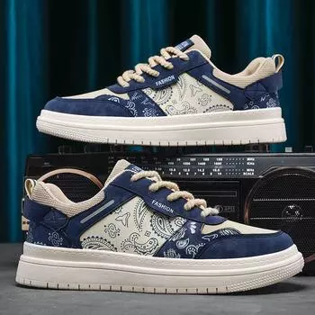 Мужская кожаная повседневная обувь, кроссовки для бега, осень 2024, брендовая мужская замшевая обувь, удобная обувь на плоской подошве, мужская обувь Zapatillas Hombre 39 синий