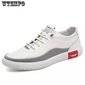 Мужская кожаная повседневная обувь, модная дышащая спортивная обувь, модная обувь на плоской подошве, удобные дышащие кроссовки 38