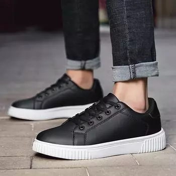 Мужская кожаная повседневная обувь, мужские кроссовки на шнуровке, осенняя брендовая мужская обувь, удобная обувь на плоской подошве, Zapatillas Hombre, большой размер 48 36