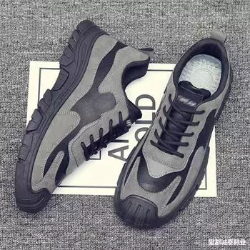 Мужская кожаная повседневная обувь, обувь для страхования труда, износостойкие теплые кроссовки с толстой подошвой и мягкой подошвой, мужская обувь 39