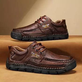 Мужская кожаная повседневная обувь, трендовые туфли на шнуровке, удобные мужские оксфорды, свадебные кожаные туфли, мужские туфли на плоской подошве, размер 48 39 чёрный