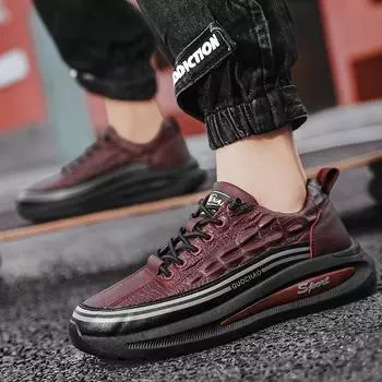 Мужская кожаная повседневная обувь, удобные модные противоскользящие кроссовки на шнуровке, лоферы, легкая прогулочная обувь для вождения для мужчин