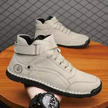 Мужская кожаная повседневная обувь, уличные кроссовки, большие размеры 39-46 39 серый