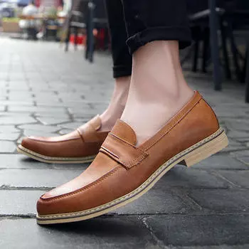 Мужская кожаная повседневная обувь в деловом стиле 38 чёрный