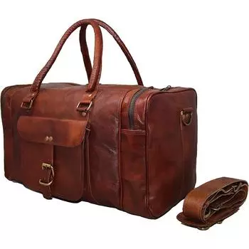 Мужская кожаная сумка Duffel Travel Gym Weekend Overnight Vintage Bag 18X9X9 дюймов 18 X 9 X 9 .5 in коричневый