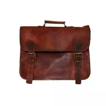 Мужская кожаная сумка-портфель, сумка-мессенджер из натуральной кожи Коричневая сумка через плечо для ноутбука, iPad, офиса, колледжа 9 x 11 x 4 in коричневый