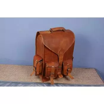 Мужская кожаная сумка-рюкзак Рюкзак Сумка для ноутбука Сумка Натуральная Винтаж 11 X 15 in коричневый