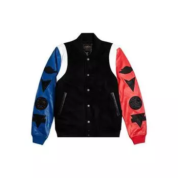 Мужская кожаная университетская куртка с рукавами Jordan Yin Yang, черная AT9959-010 S