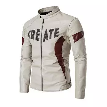 Мужская кожаная зимняя кожаная куртка из искусственной кожи куртка с легким воротником повседневная свободная и мужская одежда свободного покроя M