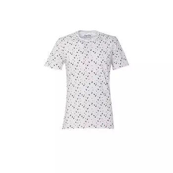 Мужская красочная мини-футболка с круглым вырезом с рисунком, белая