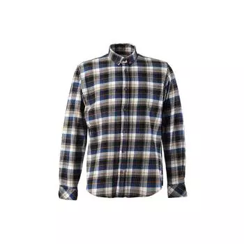 Мужская красочная полосатая клетчатая рубашка синяя