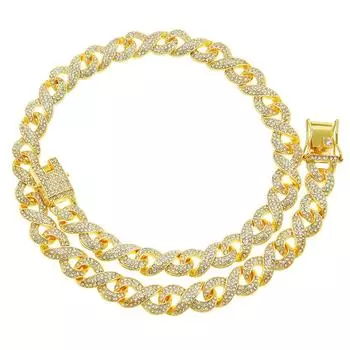 Мужская креативная новая циркониевая 8-символьная цепочка, модное ожерелье, твист-узел, индивидуальность, европейский и американский хип-хоп, аксессуары для ключицы 18inch