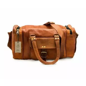Мужская крутая сумка из натуральной кожи для спортзала на выходные на ночь спортивная сумка 24 x 9 x 9 in коричневый