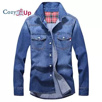 Мужская культовая джинсовая рубашка классического кроя Cosy Up с кнопками
