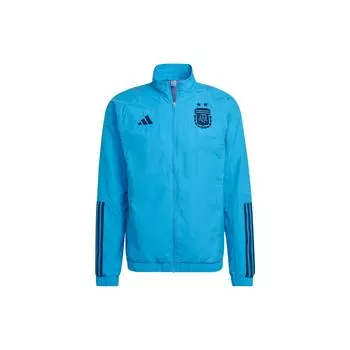 Мужская куртка Adidas Argentina Pre с принтом логотипа бренда, синяя HF3933 L