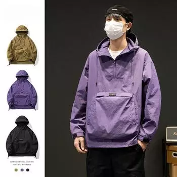 Мужская куртка Advanced Sense Trend Baggy All-in-one High School с капюшоном и полумолнией, осенняя куртка с защитой от складок S