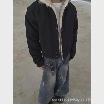 Мужская куртка American Fur Collar Plus Velvet Mountain Workwear