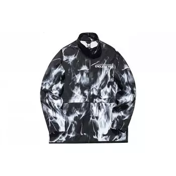 Мужская куртка Anta Full Print Letter на молнии с воротником-стойкой и длинным рукавом, черная 152131608-4 S