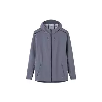 Мужская куртка Anta Running Series с капюшоном и логотипом, однотонная, серая 152215602-3 S