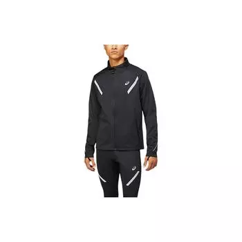 Мужская куртка Asics Casual Printed Pattern Stand Wool с длинным рукавом и застежкой-молнией, черная 2011C107-001 M