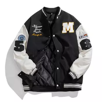 Мужская куртка бейсбольная форма с вышивкой пальто весна осень повседневная одежда для колледжа XL белый