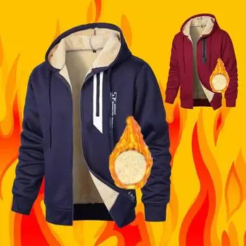 Мужская куртка больших размеров, мужское пальто, мужской зимний кардиган с капюшоном, мягкая плюшевая куртка на молнии, однотонные флисовые спортивные пальто Yasheng S темно-синий