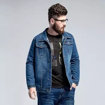 Мужская куртка большого размера 7XL 8XL синяя джинсовая куртка весенняя свободная повседневная куртка с большими лацканами M синий