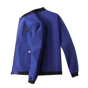 Мужская куртка большого размера на молнии для весны и осени, повседневная спортивная простая короткая секция с воротником-стойкой, бейсбольная одежда, верхняя одежда 4XL