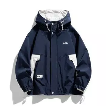 Мужская куртка большого размера на весну и осень, новая повседневная свободная рабочая одежда с капюшоном, мужская одежда L