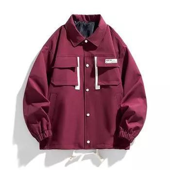 Мужская куртка большого размера на весну и осень, рубашка, пальто, повседневная свободная одежда на весну и осень, воротник-стойка, рабочая одежда L