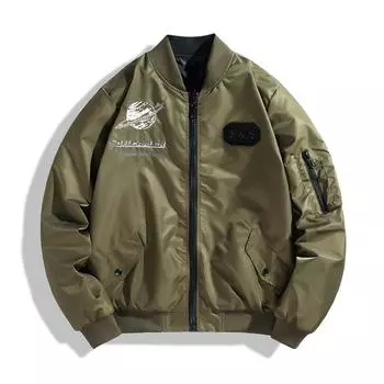 Мужская куртка-бомбер, легкая летная куртка, повседневная куртка из софтшелла Varisty для мужчин, модная повседневная ветровка на весну и осень L чёрный