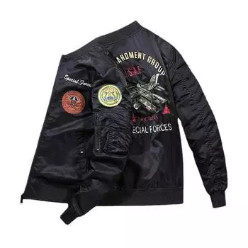 Мужская куртка-бомбер, мужская бейсбольная куртка с вышивкой, весна-осень, куртка большого размера M