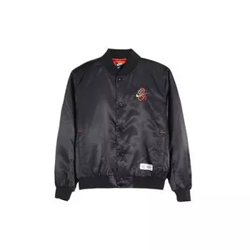 Мужская куртка-бомбер с длинным рукавом Nike Sportswear Varsity Woven Повседневная с кубиком Рубика, черная верхняя одежда DH1380-010 M