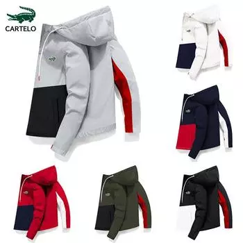 Мужская куртка CARTELO с вышивкой в тон, летный костюм, весенне-осенняя повседневная куртка с капюшоном
