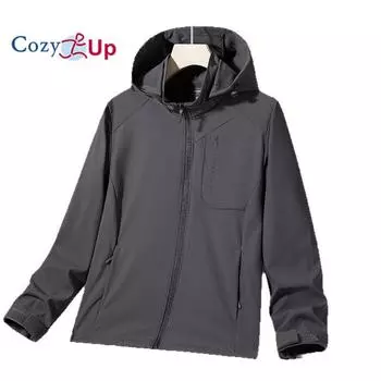 Мужская куртка Cozy Up Softshell с капюшоном, водонепроницаемая ветровка, легкая куртка-дождевик для походов на свежем воздухе L чёрный