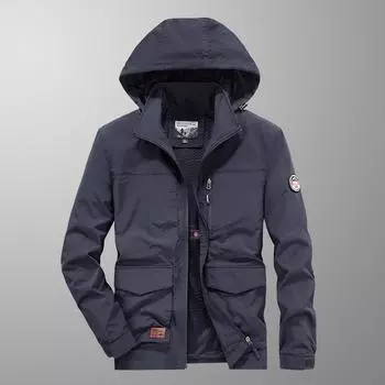 Мужская куртка для активного отдыха со съемным капюшоном, водонепроницаемая и ветрозащитная XXXXXL