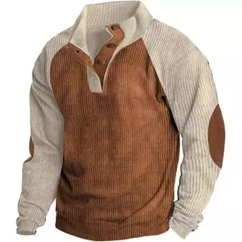 Мужская куртка для активного отдыха, вельветовая куртка, модная повседневная мужская куртка с воротником-стойкой и длинным рукавом S хаки