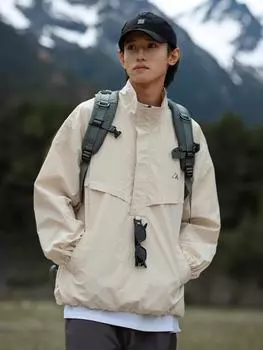 Мужская куртка для горного туризма с полумолнией и креплением Splicing 2024 года M фиолетовый