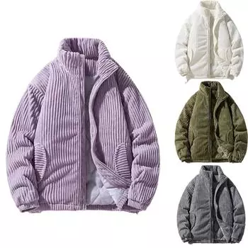 Мужская куртка для отдыха на открытом воздухе с карманами, однотонная, модная, вельветовая, ветрозащитная, с холодной хлопковой подкладкой L армия зеленый