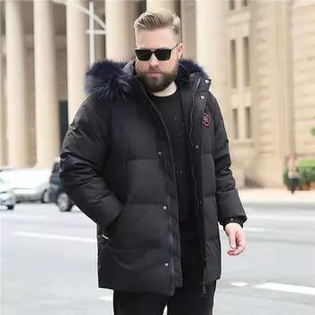 Мужская куртка до колена для отдыха большого размера с воротником-стойкой, теплая куртка в европейском и американском стиле, осень и зима 10XL