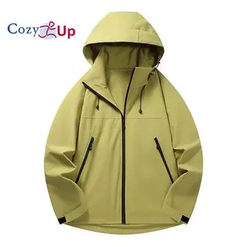 Мужская куртка-дождевик Cozy Up, водонепроницаемая, с капюшоном, легкая ветровка для походов S чёрный