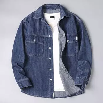 Мужская куртка Джинсовая куртка Большие размеры Стираная повседневная куртка Свободная удобная винтажная куртка 8XL