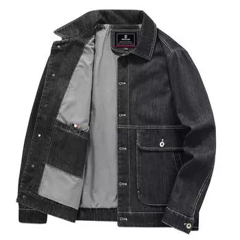 Мужская куртка джинсовая куртка осень новинка молодежная мода трендовая мужская весенняя джинсовая куртка M