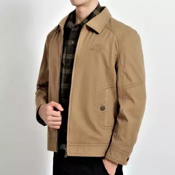 Мужская куртка из хлопка, свободная куртка для папы, мужская повседневная куртка M