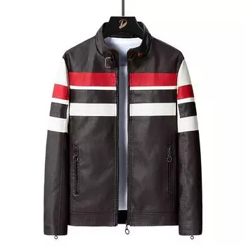 Мужская куртка из искусственной кожи, мужская куртка, куртка из искусственной кожи, одежда для мотоциклистов, флисовая кожаная куртка, мужская облегающая куртка M