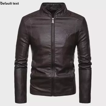 Мужская куртка из искусственной кожи с воротником-стойкой в корейском стиле 2023 года на весну и осень XL чёрный