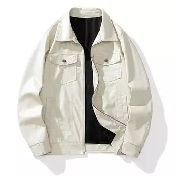 Мужская куртка из искусственной кожи среднего возраста для делового отдыха, весна и осень, свободная куртка с лацканами, мужское кожаное пальто XXXXXL