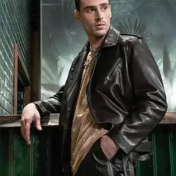 Мужская куртка из натуральной кожи, мужская куртка